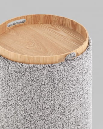 Пуф-столик с ящиком Хюгге XS букле серый_3