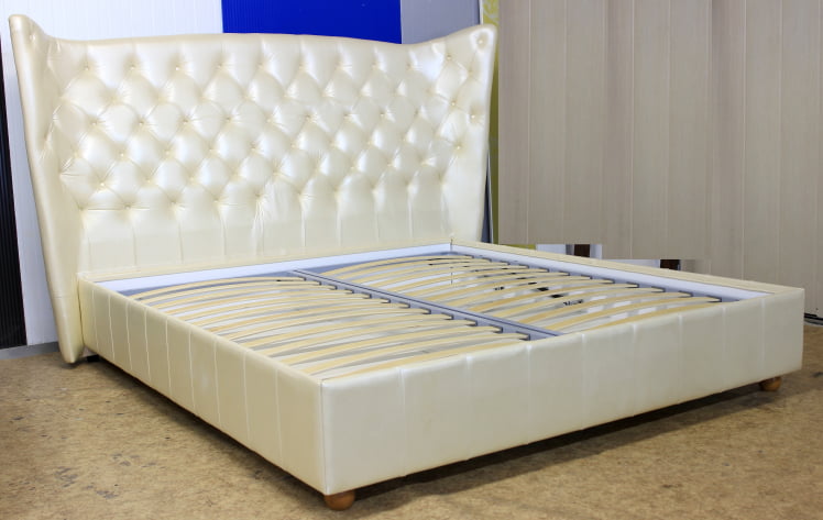 Кровать Леонарда Prestige Beige Perlato (натуральная кожа)_0