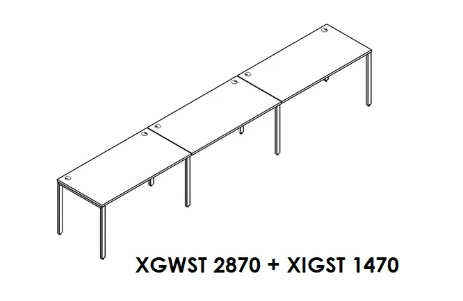 Составная рабочая станция XTEN GLOSS XGWST 2870 + XIGST 1470 Белая_0