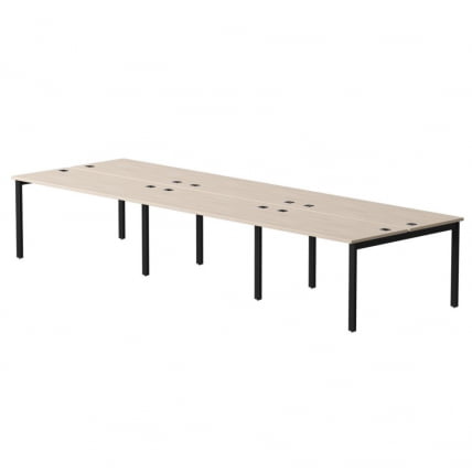 Бенч-система на 6 мест на металлокаркасе, опоры 90 гр Everprof EVO 254S218 (4140) Дуб Соната Черный_0