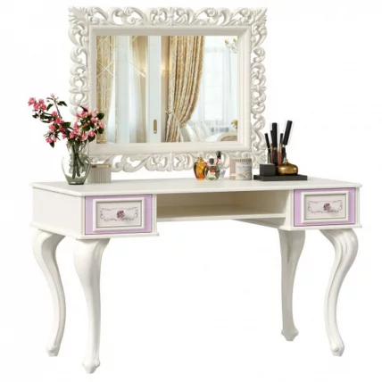 Стол письменный с зеркалом Маркиза 05 Алебастр_2