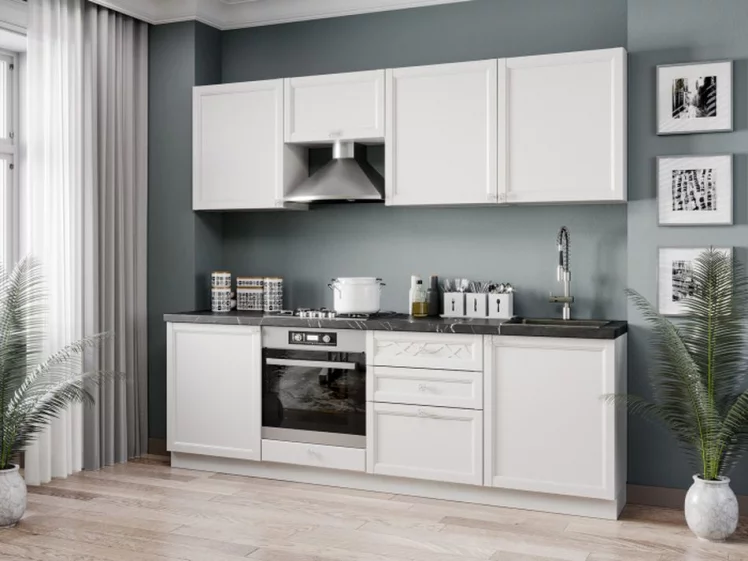 Тумба кухонная 800 с 3 ящиками ЛЮКС (4) Джулия ЛД 284.930.000.040 Белый_2