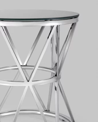 Журнальный стол ВИВА 50x50 Серебро (стекло черное)_5