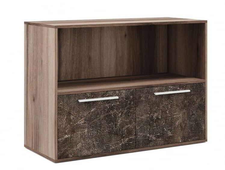 Шкаф низкий с горизонтальной нишей B-TONE BTN36154042 Вяз Бетон темный_0