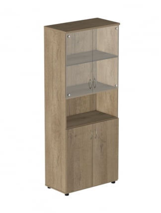 Шкаф для документов с прозрачными стеклами Р.Ш-4СБ Ясень светлый_0