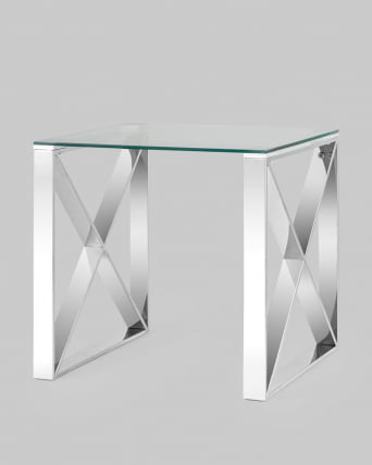 Журнальный стол КРОСС 55x55 Серебро_1