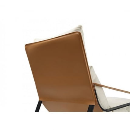 Кожаное кресло ERK-LC03-GY, коричневое, белое_8