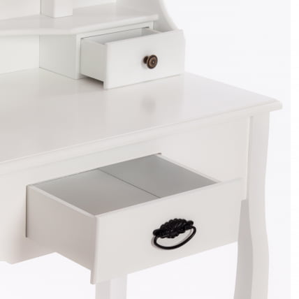 Туалетный столик с зеркалом и табуретом Secret De Maison GAUDE (mod. TT-DT003) МДФ+Павловния, 75*40*145, Белый (White)_4