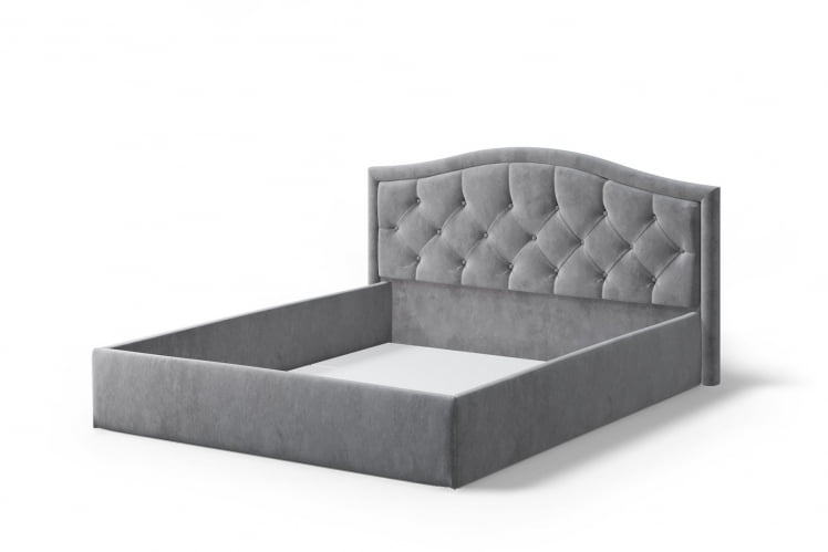 Кровать Стелла, 1400*2000 мм, велюр NEO 025, серый_1