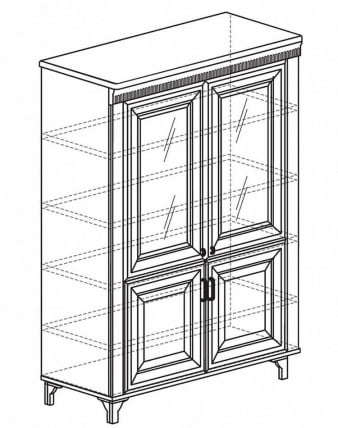 Шкаф многоцелевого назначения Марлен 495 Кремовый белый Патина_1