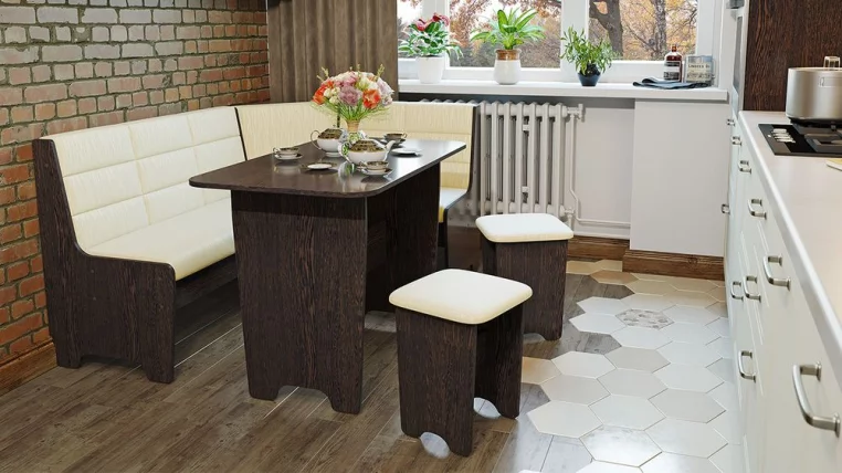 Кухонный уголок Техас Исп.2 Венге/Кашемир Крем_2