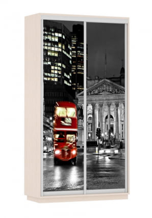 Шкаф-купе двухдверный Экспресс Дуо 1200х2200h Лондон/Дуб молочный_0