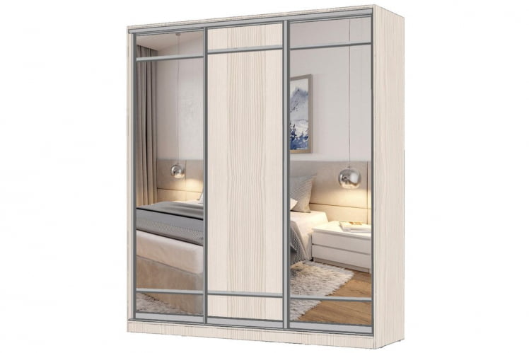 Шкаф-купе 3-х дверный Виктория 2000х584х2300, Бодега светлая 20ДЗЗЗДЛЛЛДЗЗЗ-ЯЯПП-Бс 310-3327_0