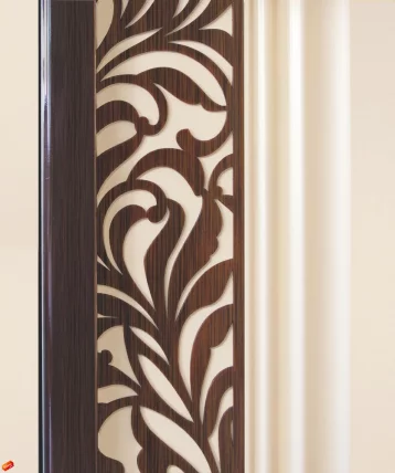 Шкаф четырехдверный с зеркалом Катрин 92.14 Дуб венге Белый песок Браун вуд_6