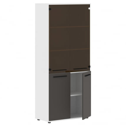 Шкаф комбинированный EDIS EHCS 85.2 Мокко Черный Белый_1