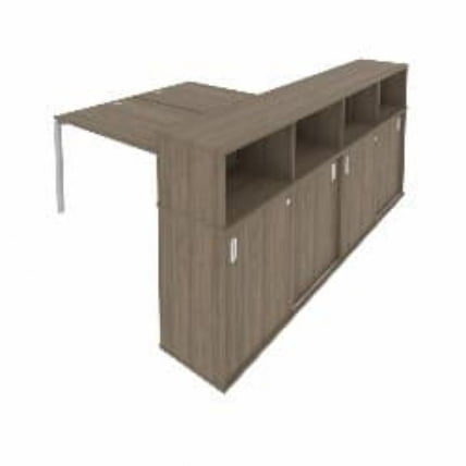 Рабочая станция с опорным шкафом-купе Metal System Б.РС-СШК-4.4 Вяз/Серый_0