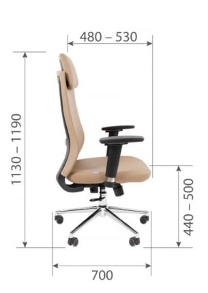 Офисное кресло CHAIRMAN 500 LUX экокожа Бежевый_24