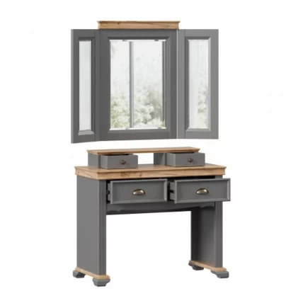 Стол туалетный Амели с зеркалом Оникс серый_1