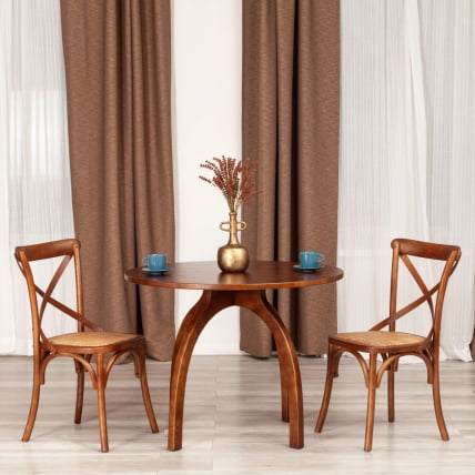 Стол THONET (mod.T9108) дерево вяз, 100х75 см, Темный Орех (№5)_5