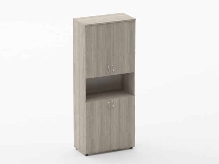 Шкаф высокий закрытый с нишей Twin 16.16.151 Дуб Сантана светлый_0