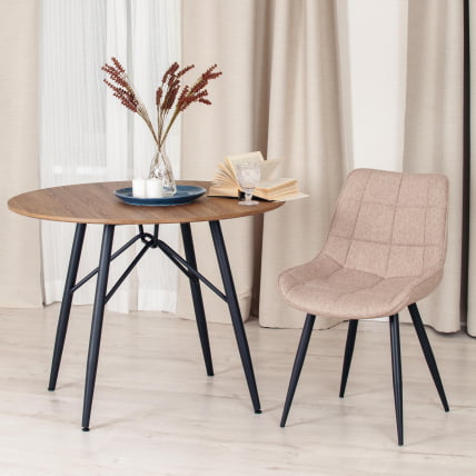 Стул ABRUZZO ( mod. 8060 ) / 1 шт. в упаковке металл,ткань, 42 х 60 х 84 х 49 см, ткань: серо-бежевый, ножки: черный_10