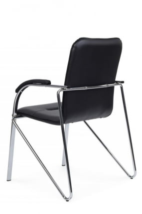 Стул Самба с мягкими подлокотниками СМБ-01Х Хром гальв. Черный / SMB-01H_4