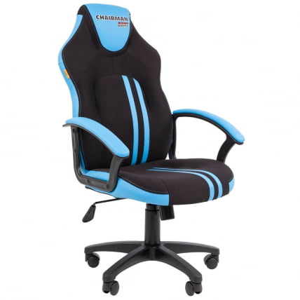 Кресло геймерское CHAIRMAN GAME 26 NEW Черный-голубой_0