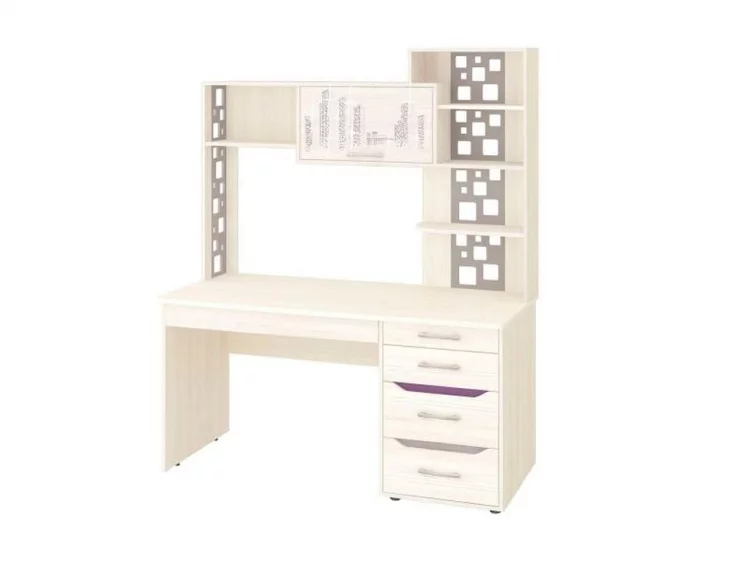 Стол компьютерный с надстройкой Мегаполис 55.24 55.25 Сосна Астрид_0