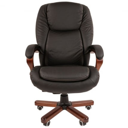 Кресло руководителя CHAIRMAN 408 кожа/экокожа, черный_1