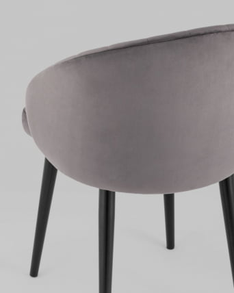 Стул с подлокотниками Брюссель велюр Темно-серый_3