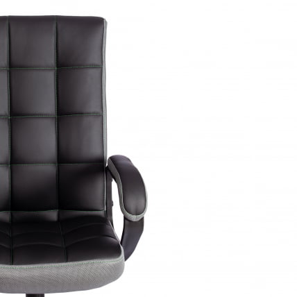 Кресло TRENDY (22) кож/зам/ткань, черный/серый, 36-6/12_5