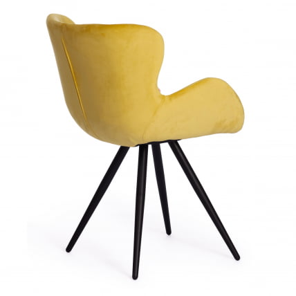 Кресло BOEING ( mod. 9120) металл/вельвет, 42x58x84.5x47см, желтый (HLR 40)/черный_2