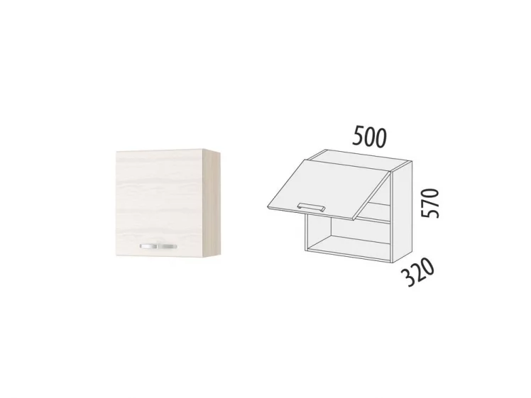 Шкаф над вытяжкой (с системой плавного закрывания) Графит 74.12.1 Сосна Астрид /Ваниль_1