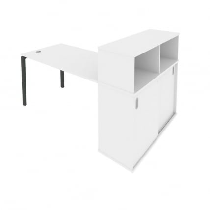 Рабочая станция с опорным шкафом-купе Metal System Б.РС-СШК-3.3 Белый/Антрацит_0