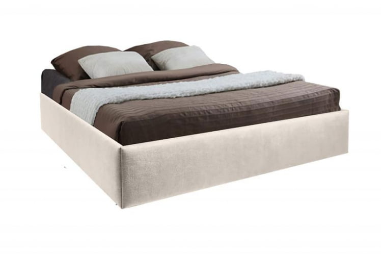 Мягкая интерьерная кровать "Подиум" с подъемным механизмом Материал фасада: Экокожа; Спальное место: 1800х2000 мм; Цвет фасада: Белый; Цвет корпуса: Белый _0