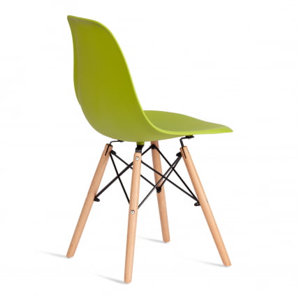 Стул CINDY (EAMES) (mod. 1801) дерево бук/металл/сиденье пластик, 45x51x82 см, Olive (оливковый)_2