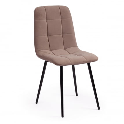 Стул CHILLY MAX Велюр/металл , 45 х 54 х 90 см , серо-бежевый 08/черный_0
