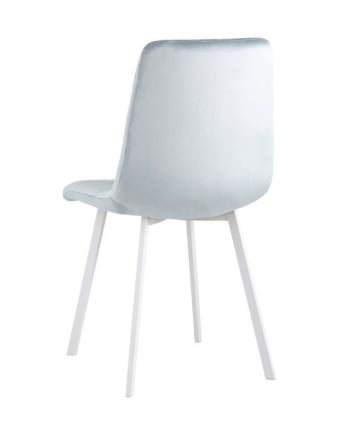 Комплект из четырех стульев Chilly велюр серо-голубой ножки белые 4 шт._5