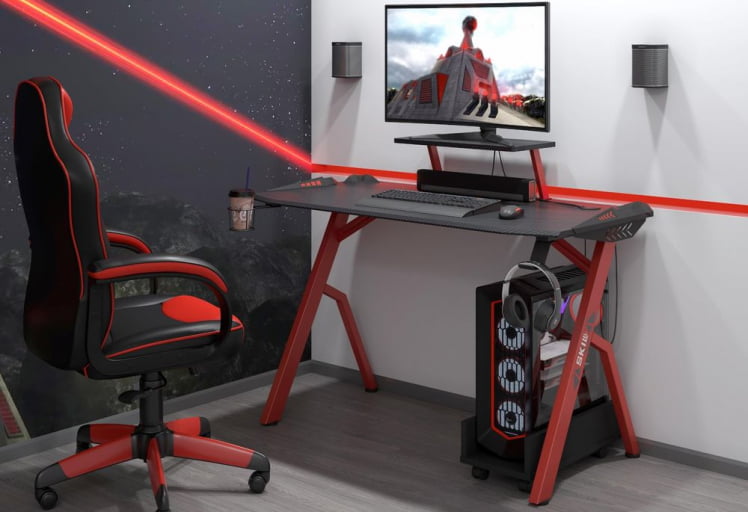 Геймерский стол SKILL CTG-001 Красный_11