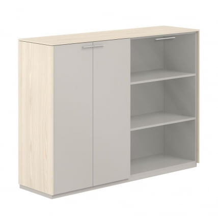 Шкаф средний двойной Atlas NZ-0315+NZ-0325.YN.GS.GL Ясень Наварра Серый камень_0