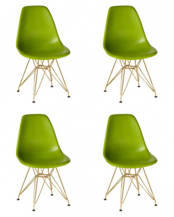 Стул обеденный ДОБРИН ДСР (ножки золотые, цвет салатовый (Г-08)) 4 шт / DOBRIN DSR (G-08))_0