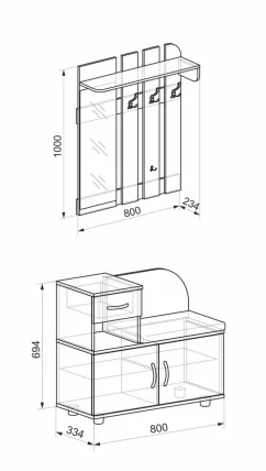 Прихожая Аврора Дуб млечный / Венге_4