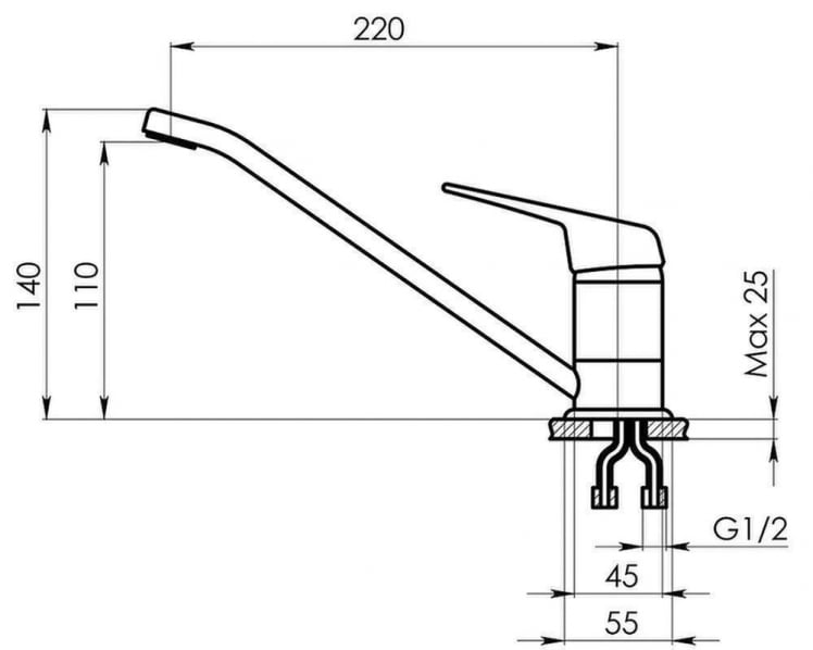 Кухонный смеситель STANDART ST-21 Черный_1