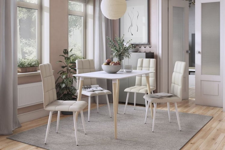 Стол обеденный Сканди 1 Небесный-светлый лак_2