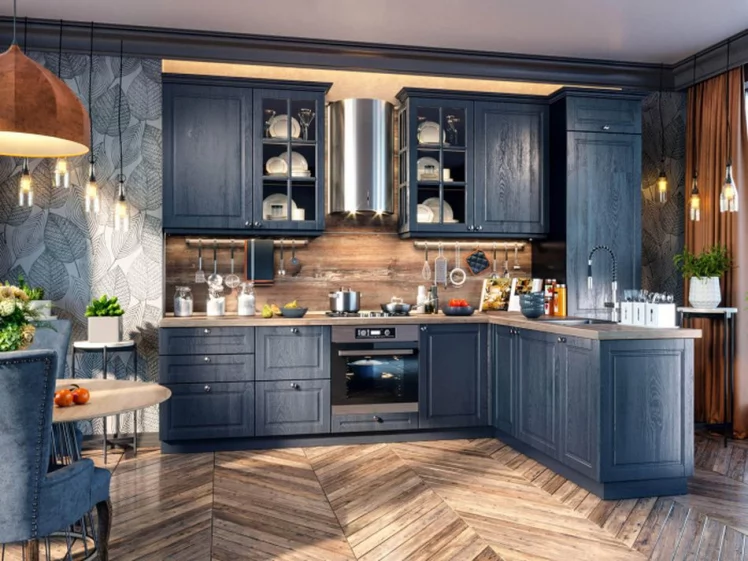 Тумба кухонная 400 с 3 ящиками ЛЮКС (5) Мокка ЛД 274.180.000.136 Черная Дуб фактурный антрацит_2