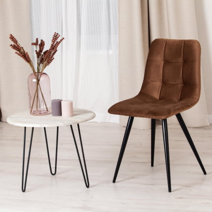 Стул CHILLY (mod. 7095) ткань/металл, 45x53х88 см, высота до сиденья 50 см, коричневый barkhat 12/черный_9