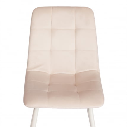 Стул CHILLY (mod. 7094-1) вельвет/металл, 44,5х52,5х86 см, beige (бежевый) HLR2 / белый_5
