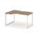 Стайл Проджект Стол рабочий эргономичный SN-59O.SPA-011(L) Дуб Табак/Металл Белый/Белый Заглушка 138 _3813303