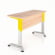 Парта двухместная Де Гласси Н (рост 3-5)  ЛДСП Бук/ Металл Серый+Желтый_3677139