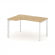 Стайл Проджект Стол рабочий эргономичный SN-59P.SPA-001(L) Тиквуд Светлый/Металл Белый/Белый Заглушк _3816084
